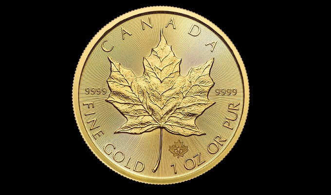 1 oz златен Канадски кленов лист