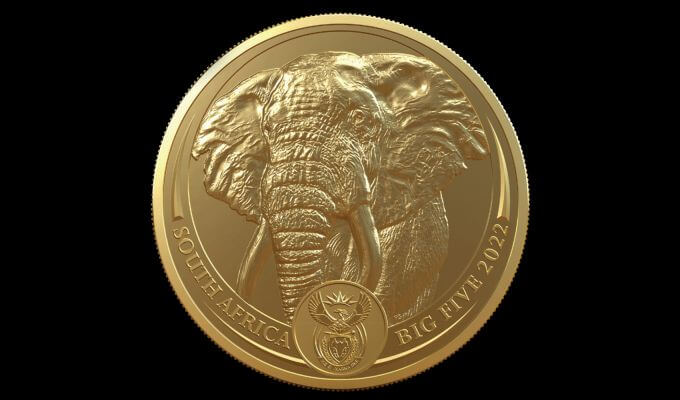 Златна монета южноафрикански слон 1 унция