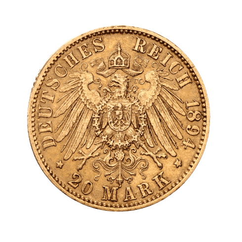 20 златни марки император Вилхелм Втори - гръб
