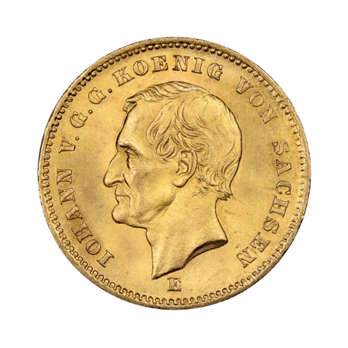 Златна Монета 20 Марки Йохан Саксония 1872 7.96 гр.