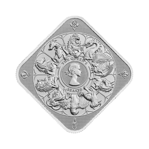 1 oz Сребърно кюлче за подарък и колекция Зверове на кралицата