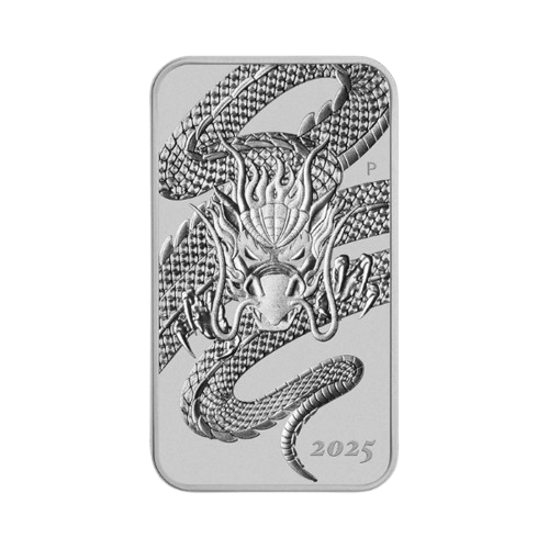 1 oz Дракон Правоъгълна сребърна монета Perth mint