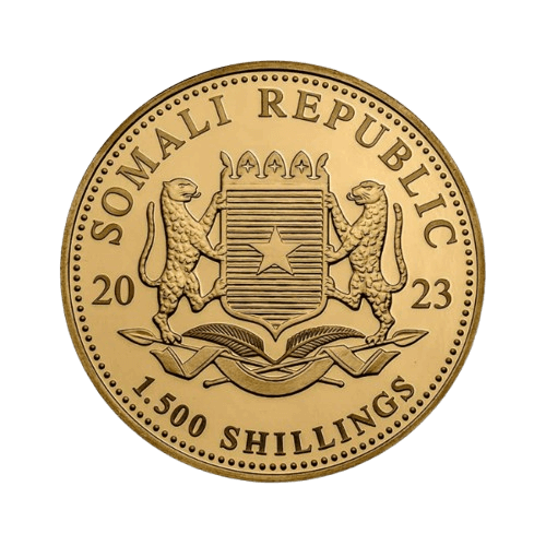 5 oz златна монета сомалийски слон 2023