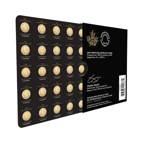 25 х 1 грам златни монети кленов лист 2026 maplegram