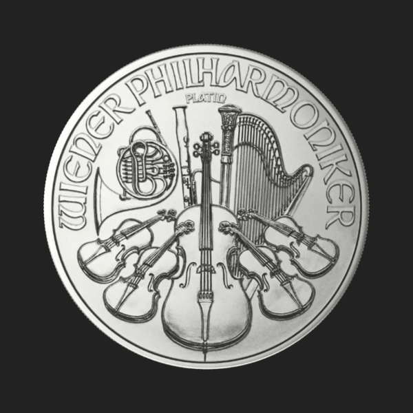 платинена монета за инвестиция за фирми 31.1 грама виенска филхармония