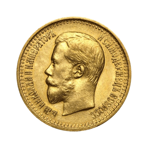 златна монета 6.45 грама руски рубли николай II 1897