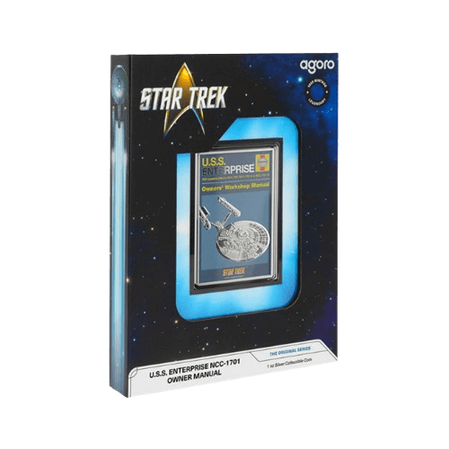 star trek сребърна монета 1 унция uss enterprise опаковка