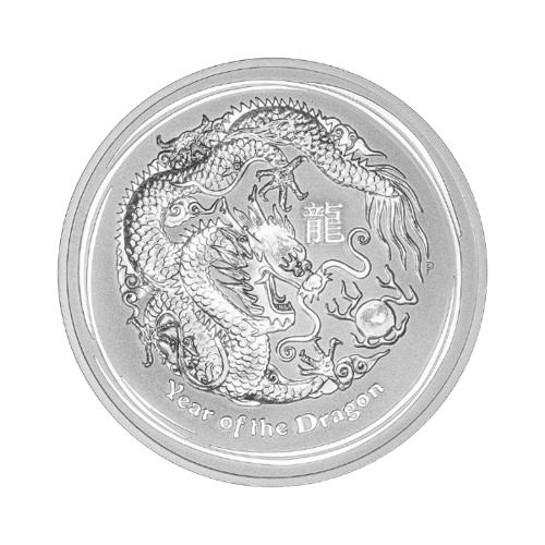 10 унции сребърна монета лунар дракон 2012