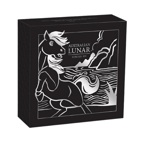 сребърен лунар 1 унция кон кутия