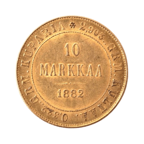 3,22 грама златна монета 10 маркка финландия