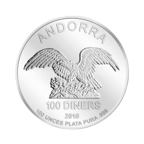 100 унции сребърна монета андора andora eagle