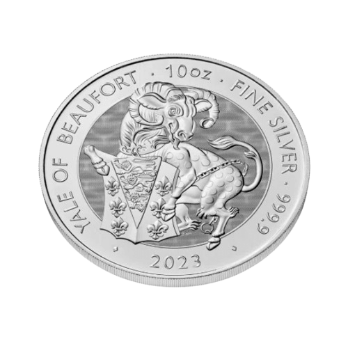 сребърна монета зверове на тюдорите 2023 10 унции козелът от бофорт