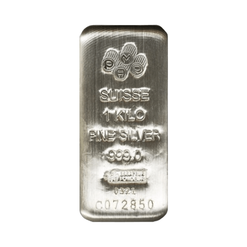 1 кг сребърно кюлче pamp сечено