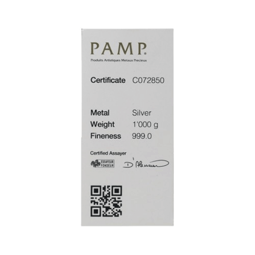 сребърно сечено кюлче 1 кг pamp