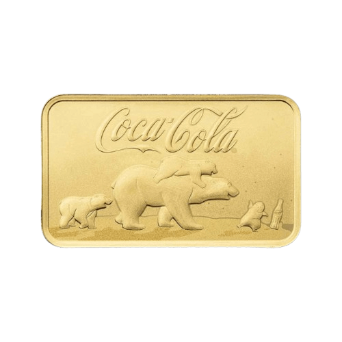 коледните мечки на кока кола 2025 златно кюлче 5 грама памп