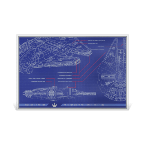 1 унция сребърна монета картина star wars millenium falcon