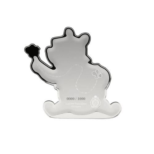 1 oz сребърна монета мечо пух за любовта към меда гръб