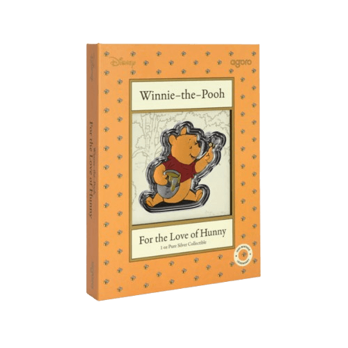 сребърна монета 1 унция мечо пух за подарък любовта към меда опаковка