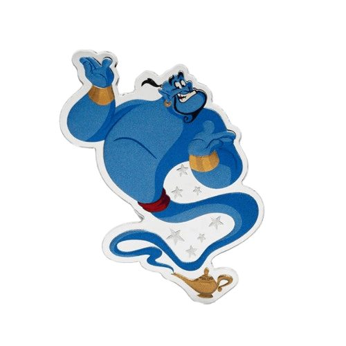 1 oz сребърна монета за подарък disney духът от лампата