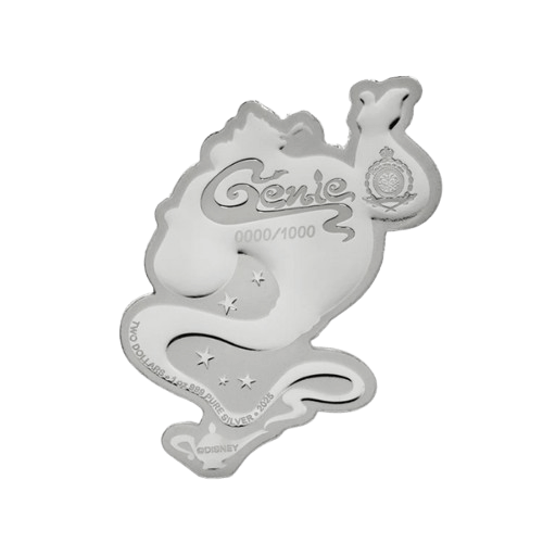 сребърна монета 1 oz disney 2025 духът от лампата гръб