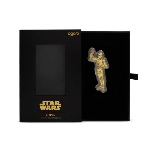 1 унция сребърна монета в подаръчна кутия star wars c-3po