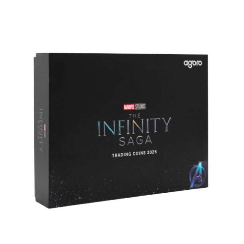 сребърни и златни монети в тайнствена кутия the infinity saga marvel