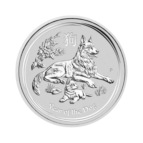 1 унция сребърна монета лунар 2018 куче