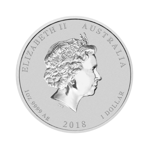 сребърна монета 1 унция лунар 2018 куче