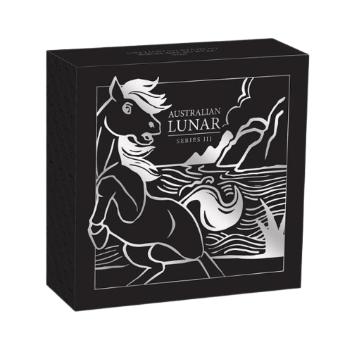 сребърна монета за подарък позлатен лунар 2026 кон 1 oz в луксозна кутия