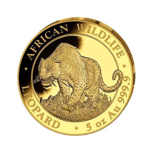 155.5 грама сомалийски леопард 5 унции златна монета