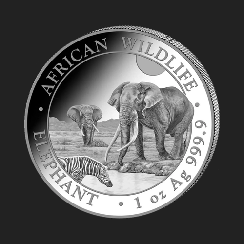 1 унция сребърна монета сомалийски слон 2026