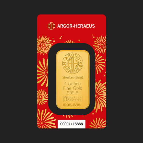 Златно кюлче 1 унция Лунар Argor Heraeus 2026 гръб