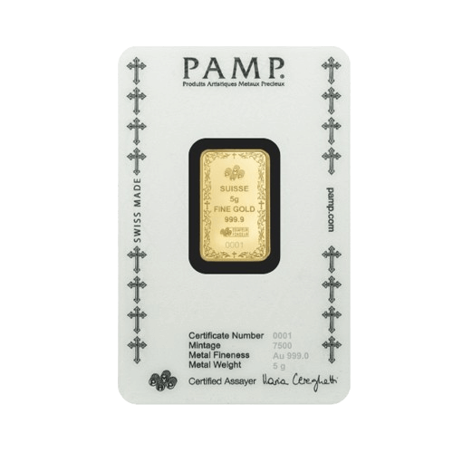 5 грама pamp златно кюлче за подарък християнски кръст гръб