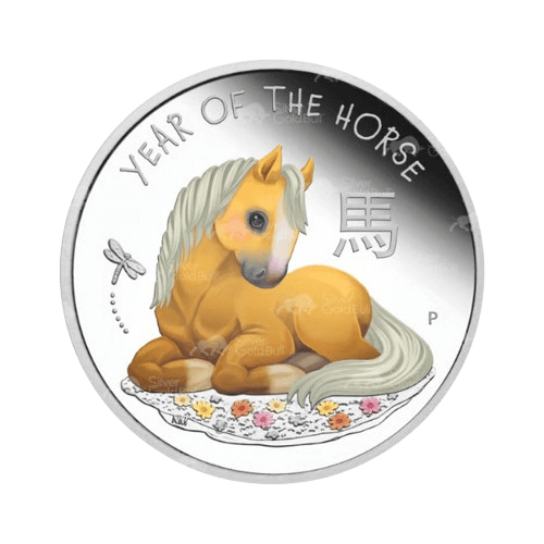 подарък за новородено сребърна монета лунар кон 2026