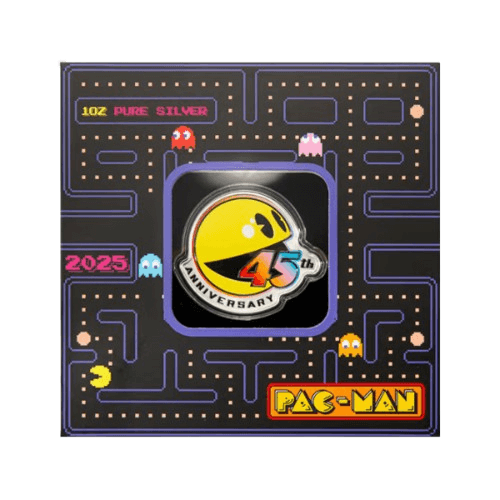 pacman 45-годишнина 1 oz сребърен токен