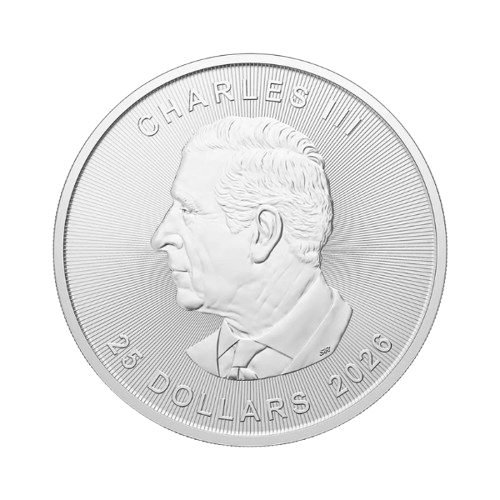 155 грама сребърна монета кленов лист гръб чарлз iii