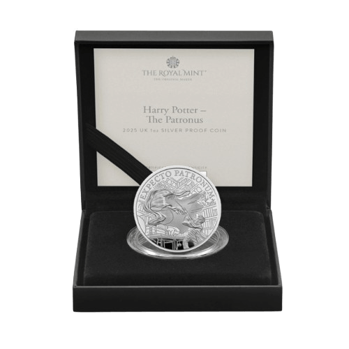 сребърна монета за подарък хари потър 1 oz patronus 2025 proof