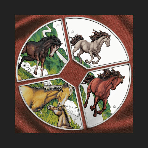 сребърна монета квадрант 4 унции цветен лунар кон 2026