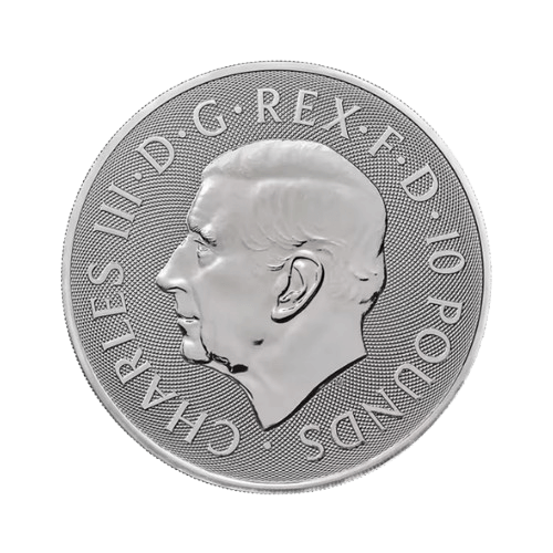 10 унции сребърна монета митове и легенди крал артур 2024 гръб чарлз iii