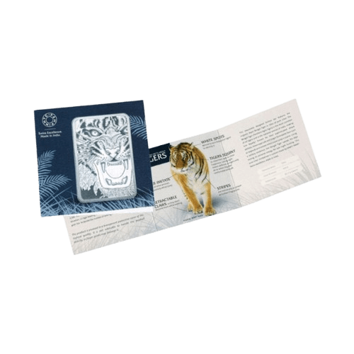 сребърно кюлче 10 унции памп тигър опаковка