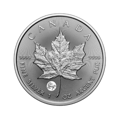 1 oz сребърен кленов лист 2026 година на коня лице