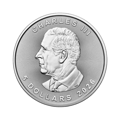 1 унция сребърен кленов лист 2026 гриф вълк гръб чарлз iii