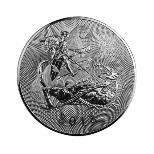 свети георги и змеят 10 унции сребърна монета 2018