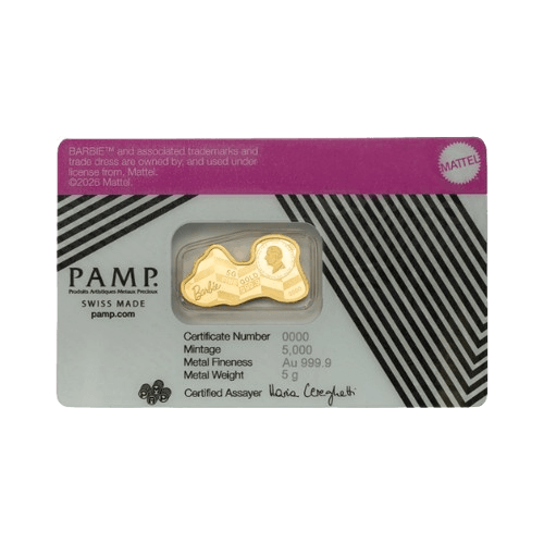 5 грама златно кюлче pamp барби лого