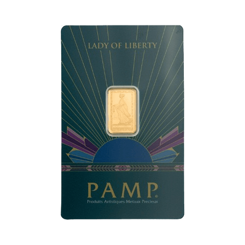 2,5 грама златно кюлче lady of liberty pamp