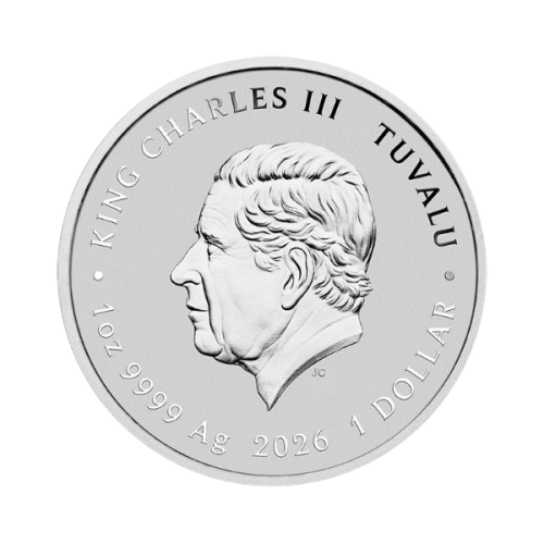 сребърна монета dune 2026 1 унция гръб чарлз трети