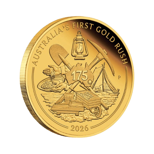 1/4 унция златна монета 175-годишнина първа златна треска 2026