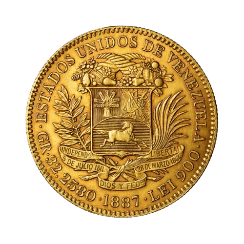 32.26 грама златна монета 100 боливара либертадор 1886-1889