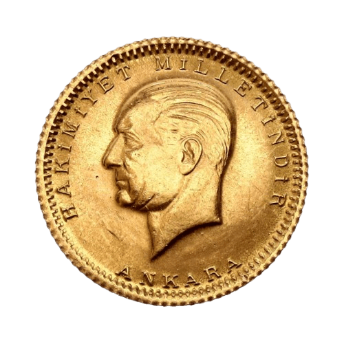 1.80 грама златна монета 25 куруша ататюрк 1923+