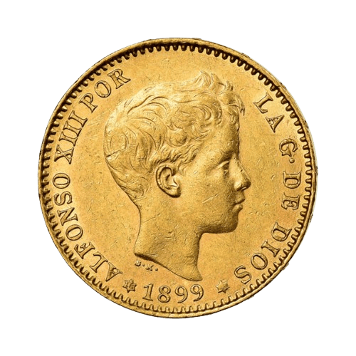 6.45 грама златна монета 20 песети испания алфонсо xiii1896-1899